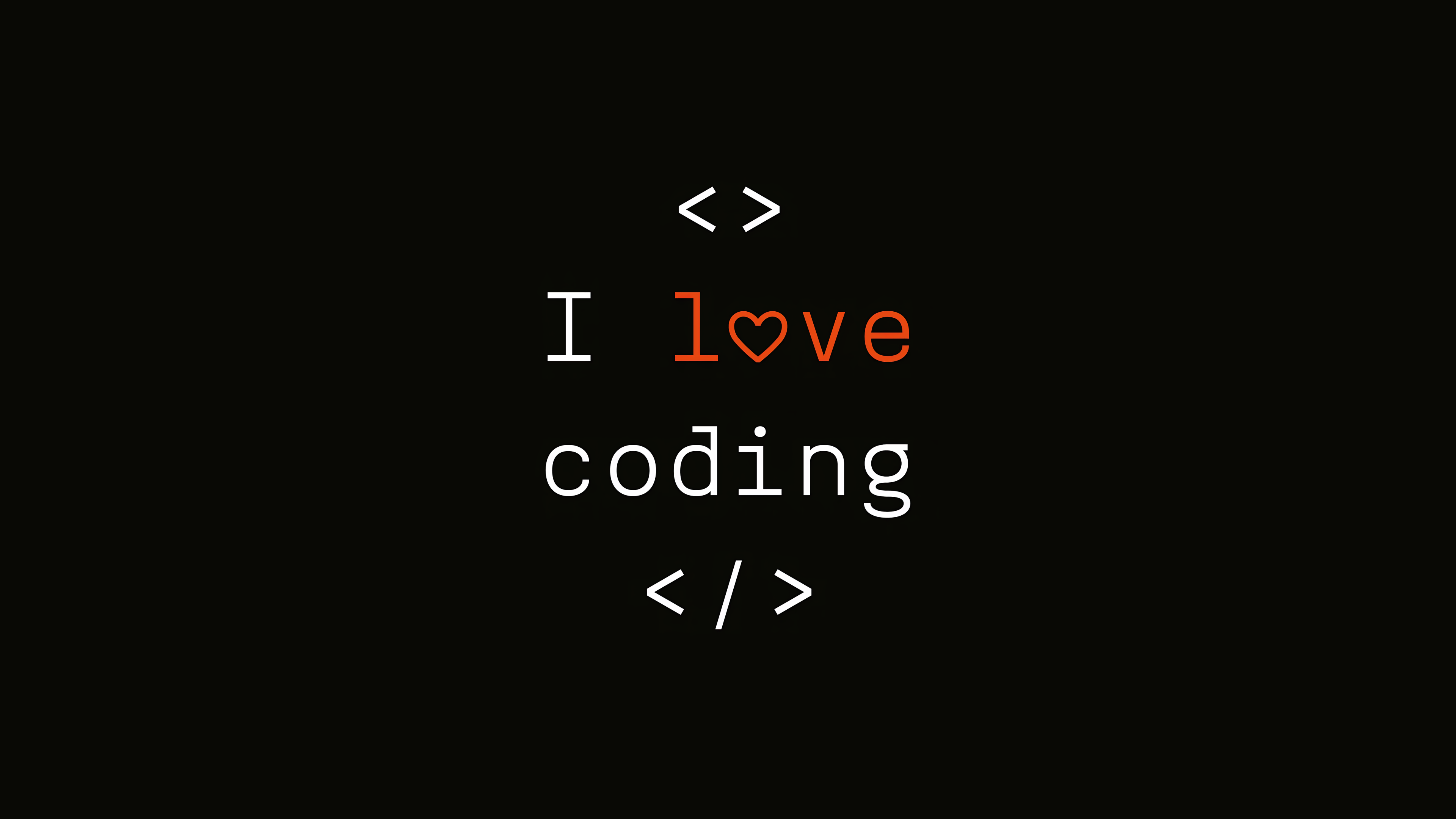 3840x2160 I Love Coding 8K Wallpaper