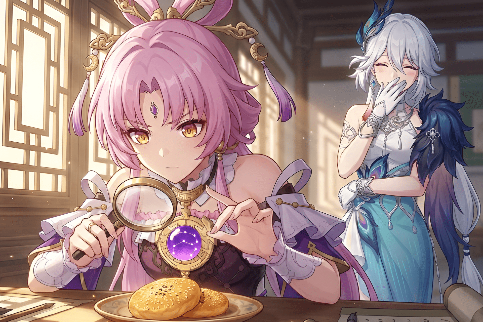 1920x1280 Genshin Impact HD Wallpaper Xuan & Yao Guang: Anime Tea Time By WhiteLilyx1600