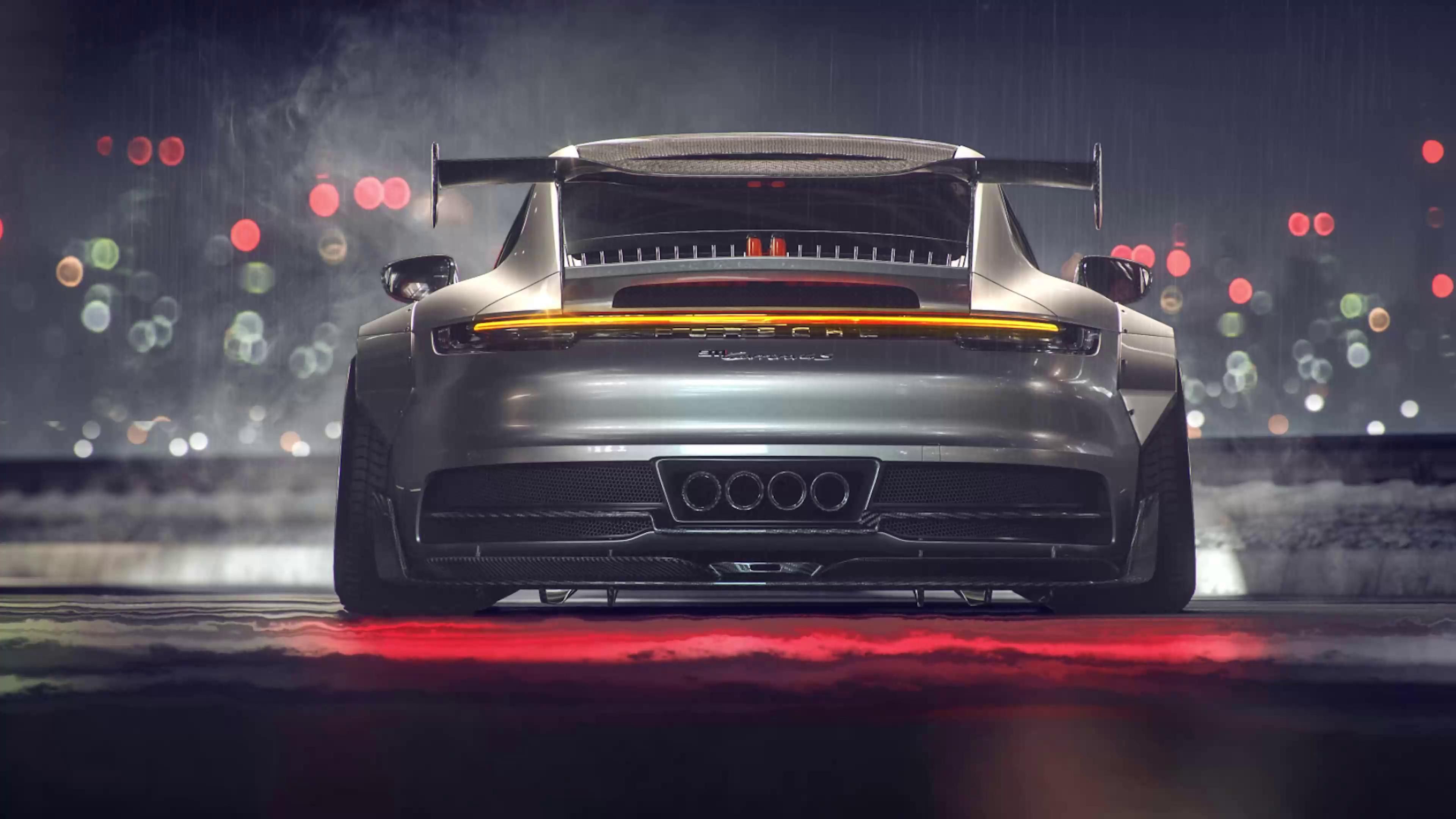 3840x2160 Porsche 911 GT Silver Live Wallpaper