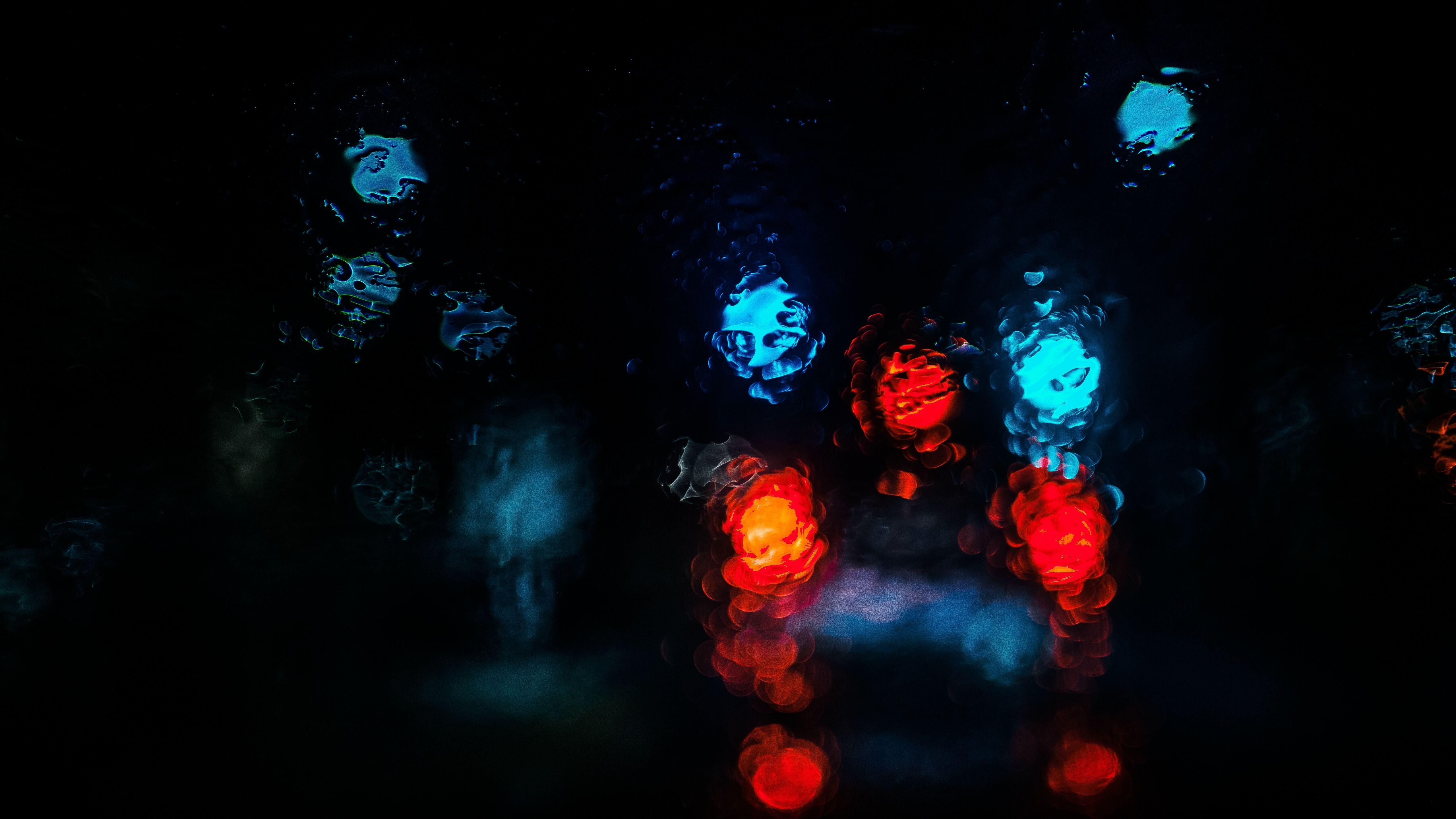 5120x2880 Light Dark Night Bokeh Rain 5k HD 4k Wallpaper, Image, Background, Photo and Picture