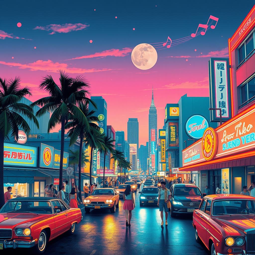 1024x1024 Dive Into the Retro: 80s Japanese City Pop Aesthetics