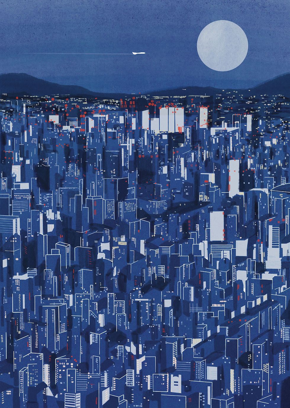 980x1378 poster print Town Japan Tokyo Japanese architecture ANO Studio