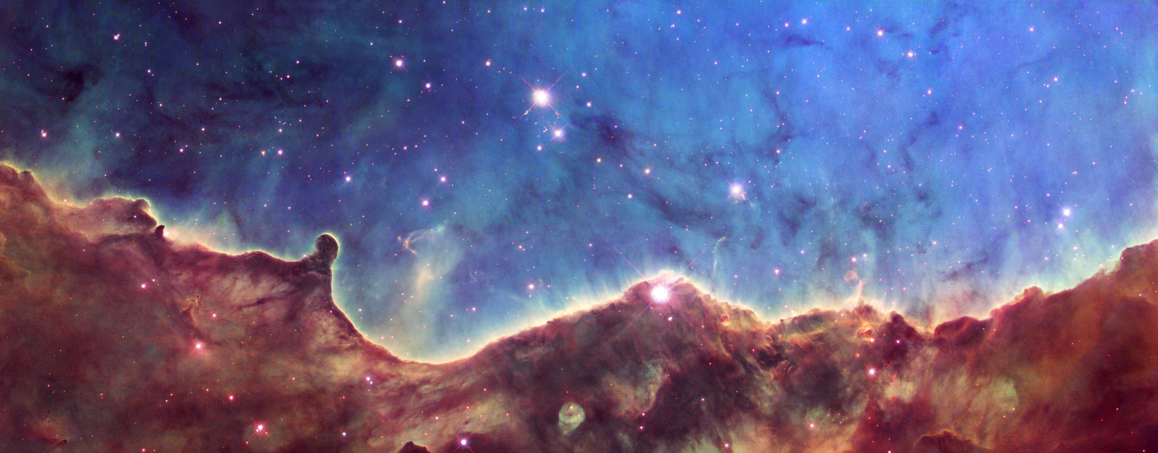 4000x1568 Friends of NASA: Cosmic Cliffs in Carina: Nebula NGC 3324. Hubble Space Telescope