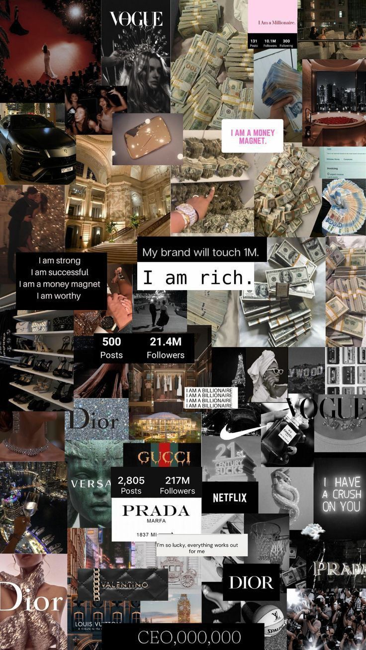 736x1308 My Vision Board. Rich Aesthetic. Vision board collage, Vision board wallpaper, Money vision board. Motivazione di studio, Affermazioni