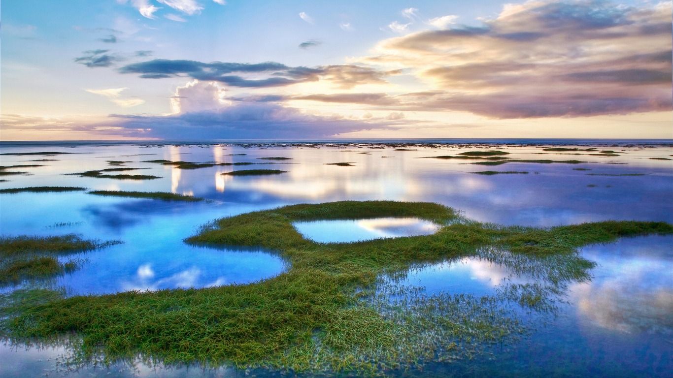 1366x768 Water Clouds Nature Windows 10 HD Wallpaper