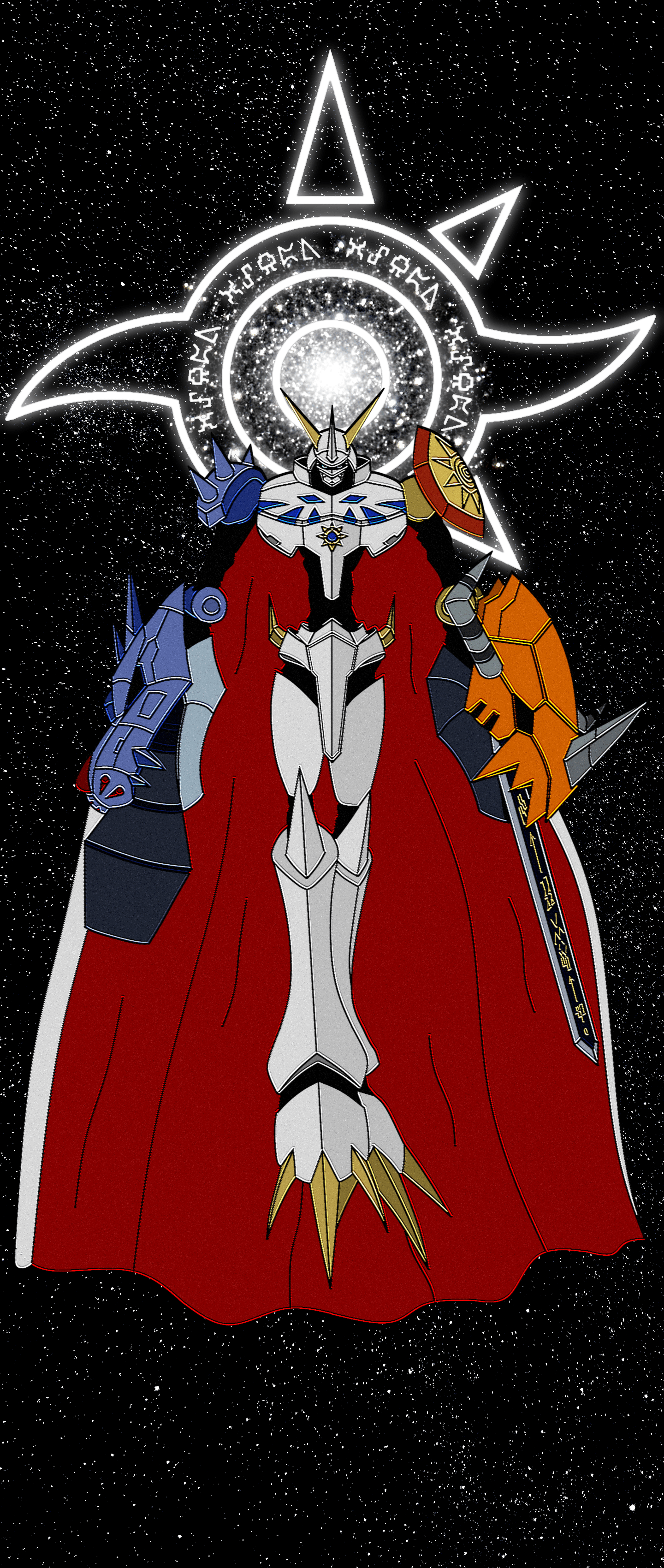 1440x3400 Made some Omegamon wallpaper for smartphones