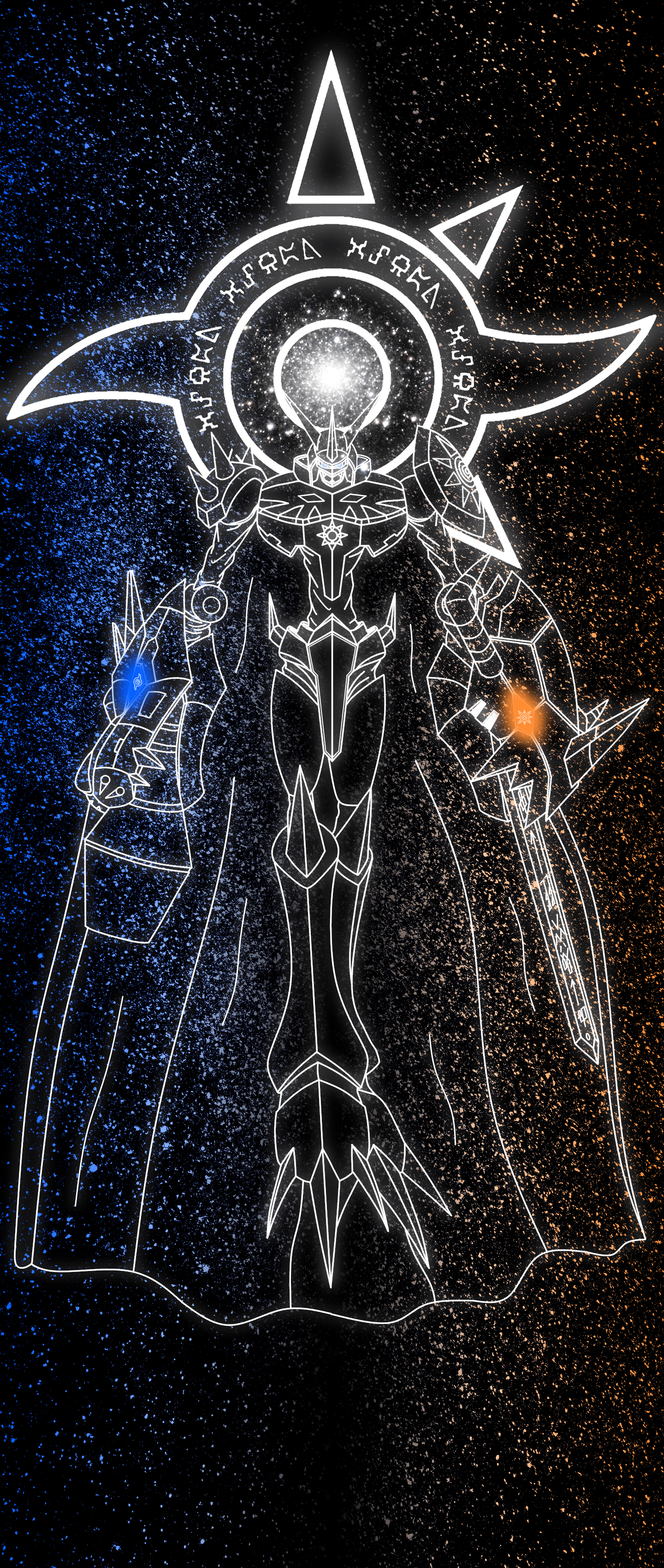 1440x3400 Made some Omegamon wallpaper for smartphones