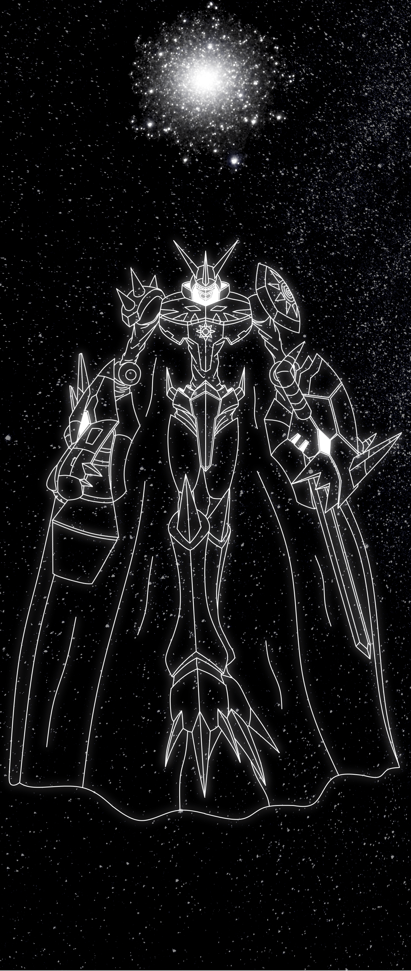 1440x3400 Made some Omegamon wallpaper for smartphones