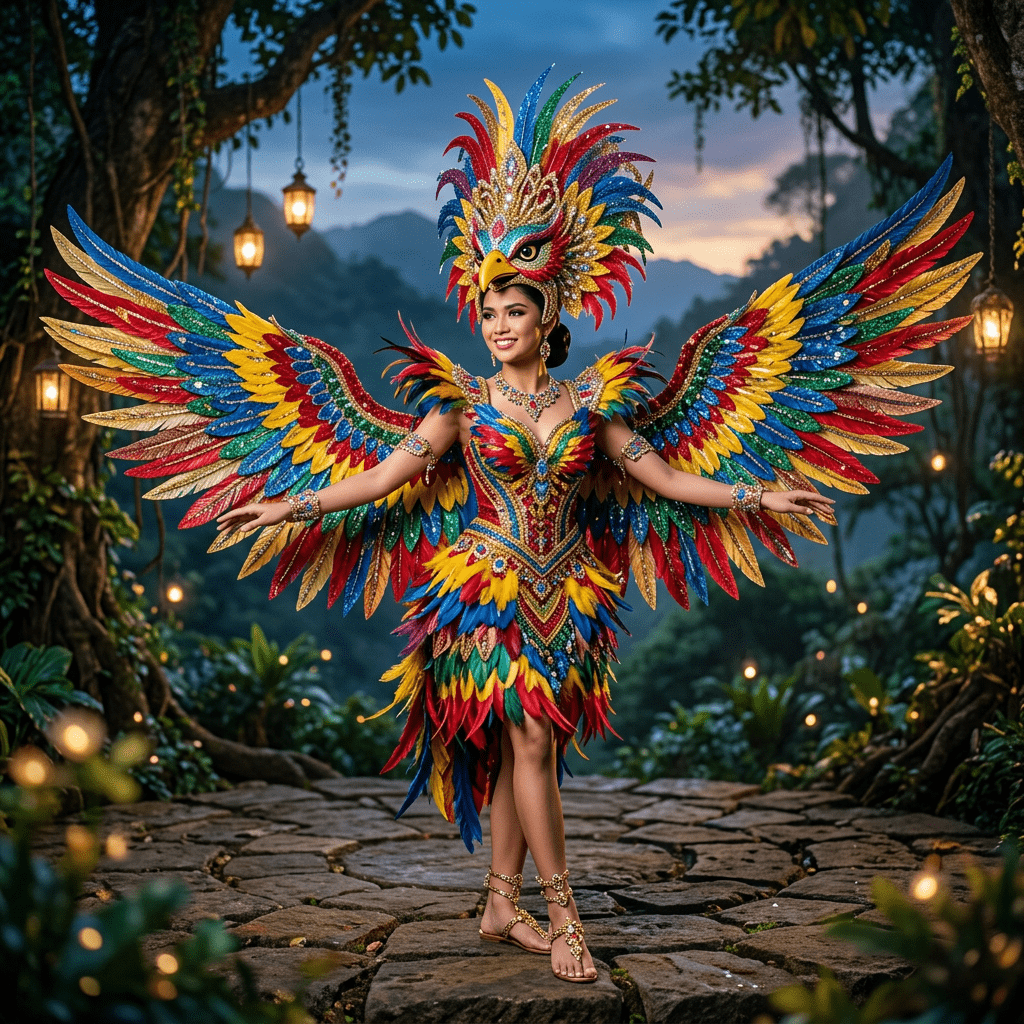 1024x1024 Enchanting Ibong Adarna Costume For Magical Events. AI Art Generator. Easy Peasy.AI