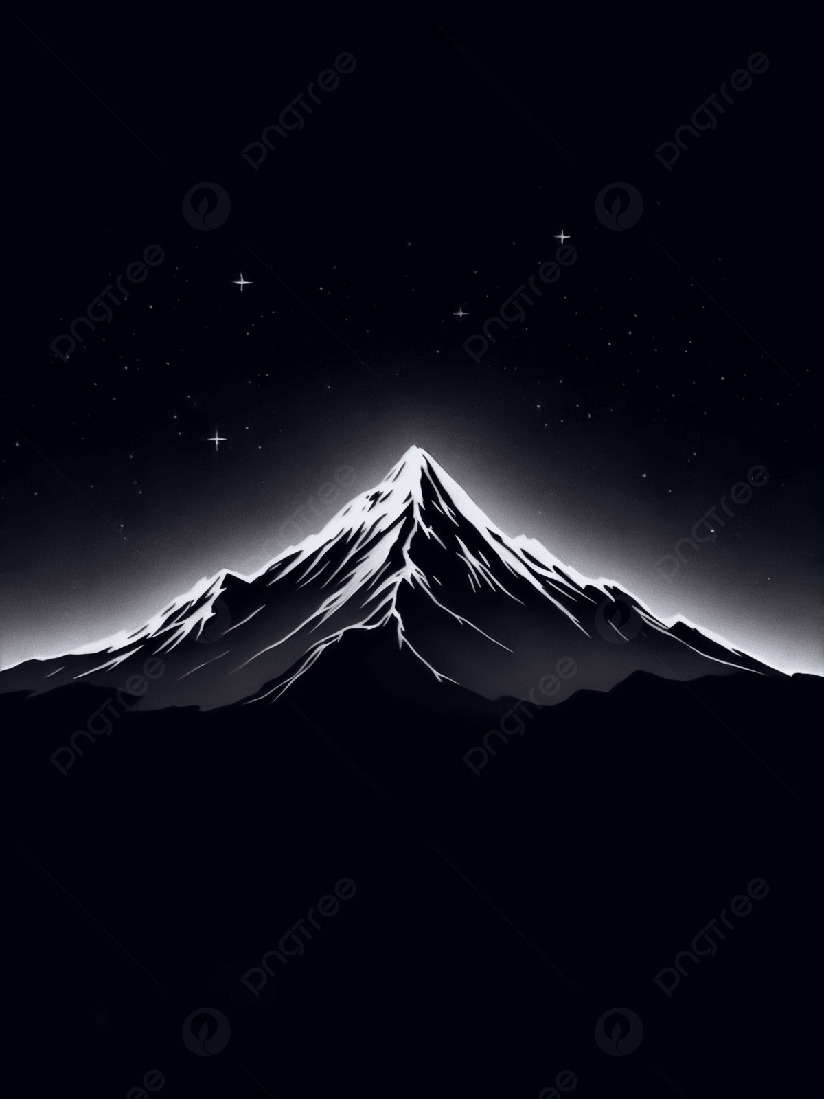 1200x1600 Minimalist Black And White Mountain Peak Background Wallpaper Image For Free Download