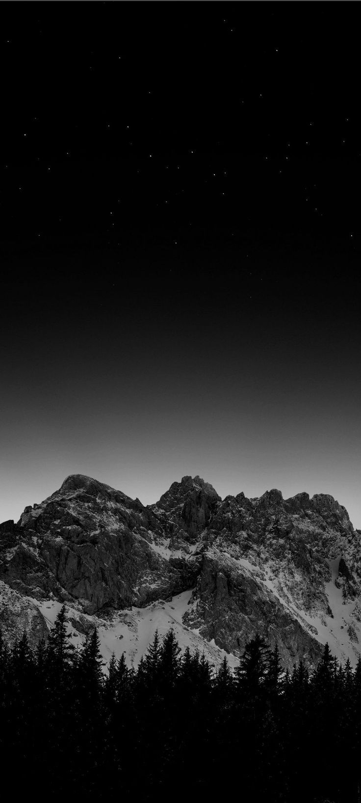 736x1635 Starry Mountain Wallpaper. Phone background for men, Black depth wallpaper, Minimalist wallpaper phone