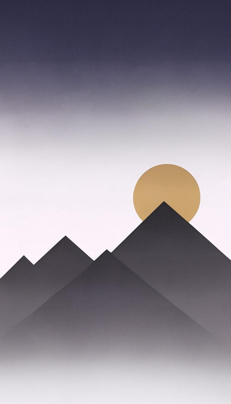 768x1344 Minimalist Black Silhouette on Cliff with Light Gray Background Mobile Wallpaper
