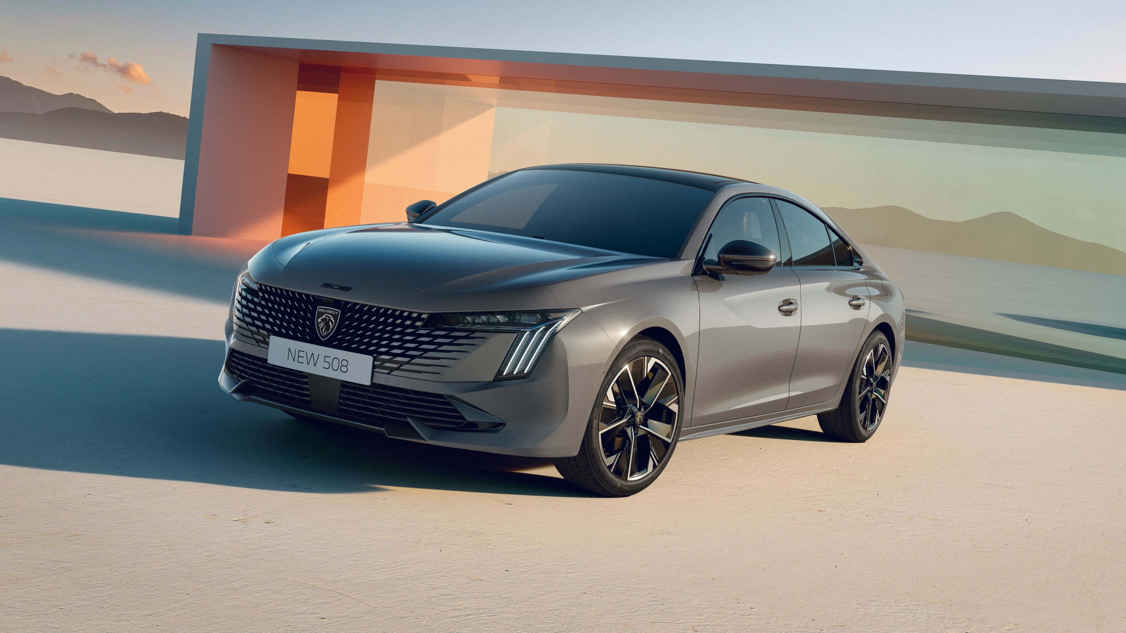 3840x2160 Dark Grey Peugeot 508 HYBRID 2023 Car 4K 8K HD Cars Wallpaper