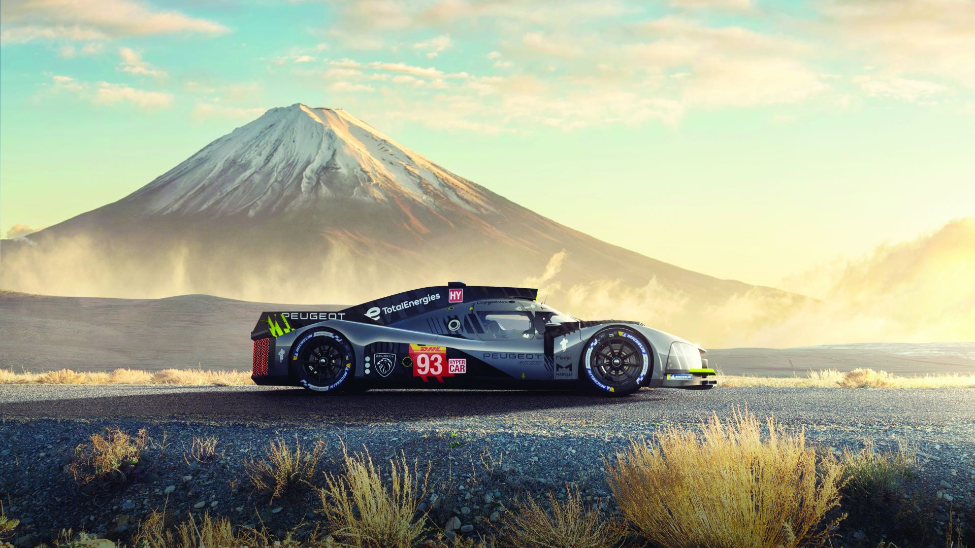 1920x1080 Peugeot 9X8 in view of Mount Fuji