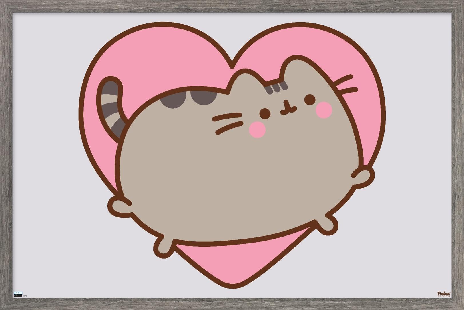 1623x1085 Trends International Pusheen Wall Poster, 22.4L x 14.7W, Barnwood Framed Version: Posters & Prints
