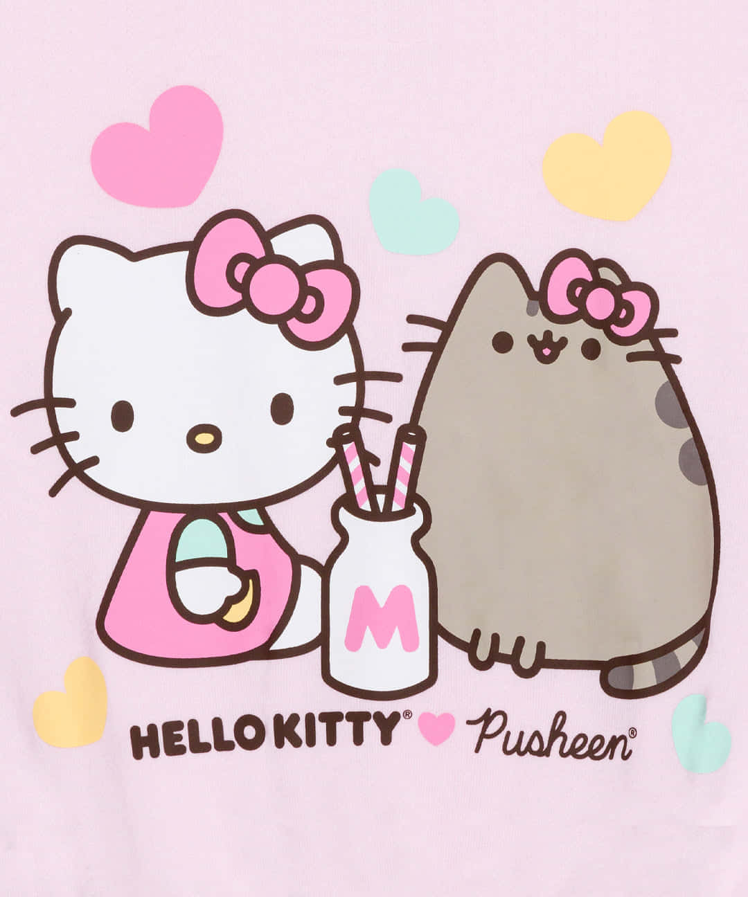 1080x1296 Download Hello Kitty Pusheen Valentines Day Collaboration Wallpaper