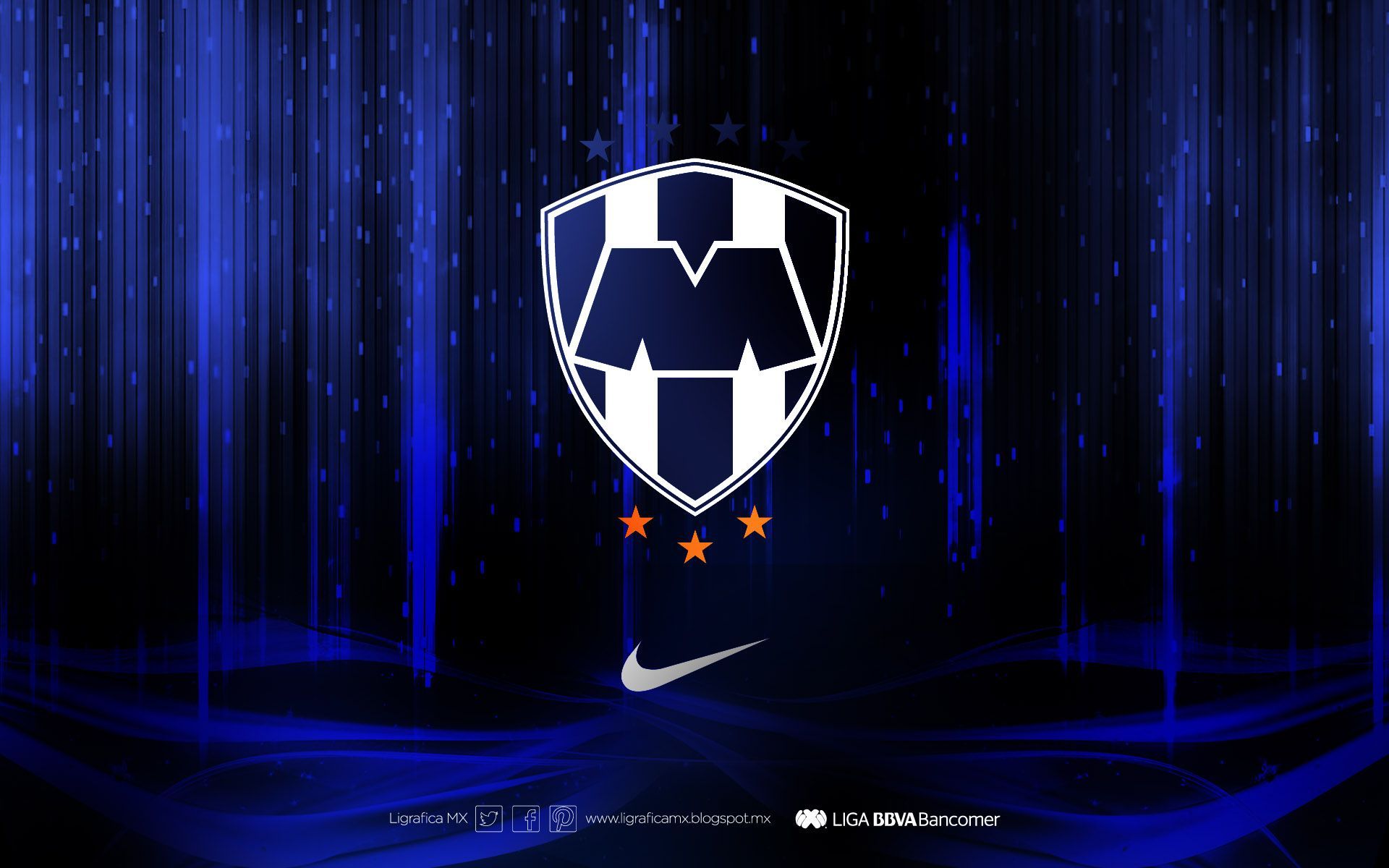 1920x1200 Simran International Club Football Monterey Rayados 4 Piece Logo Pin Set