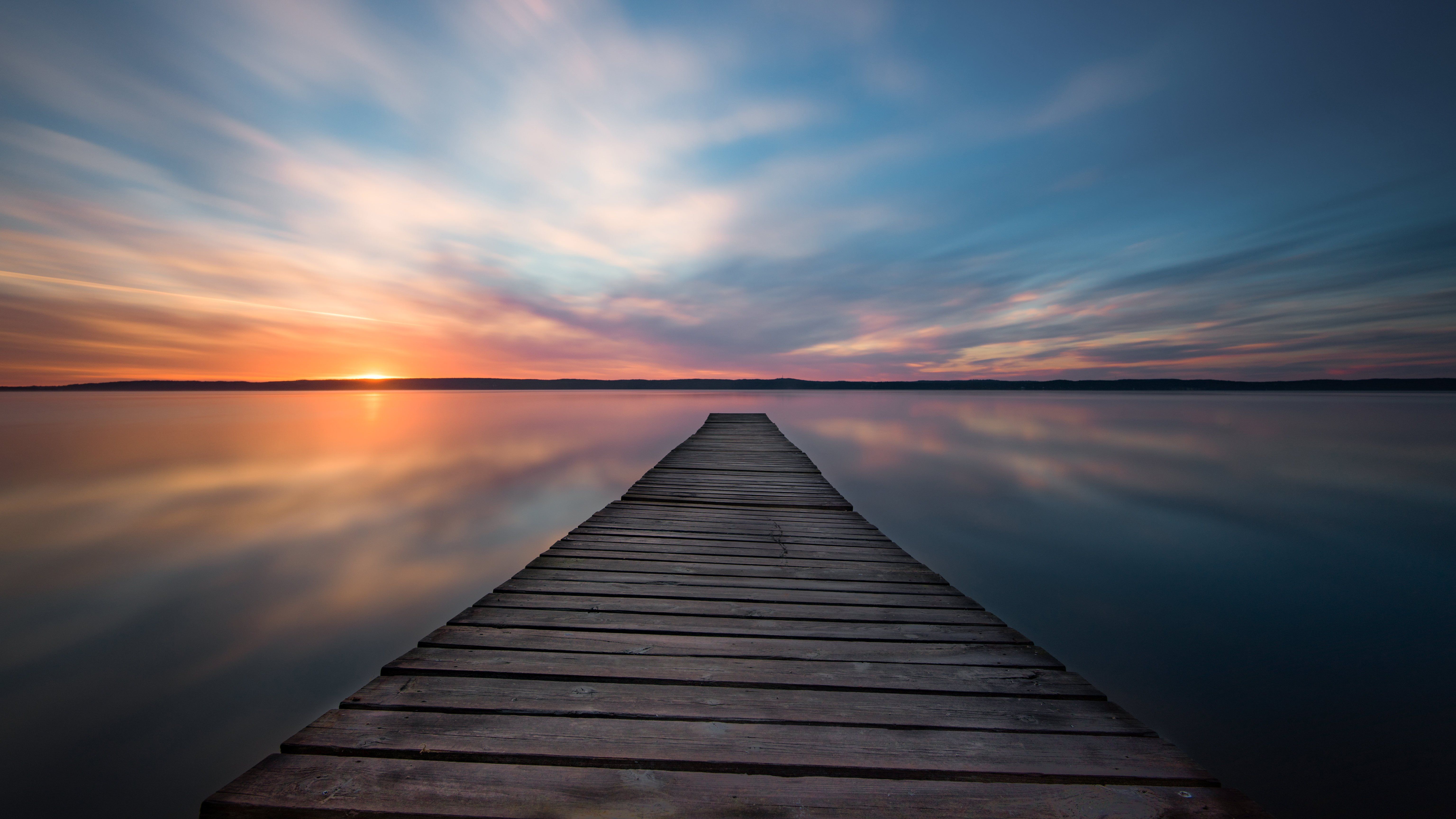 6144x3456 Pier in the afternoon Wallpaper 4K for Desktop