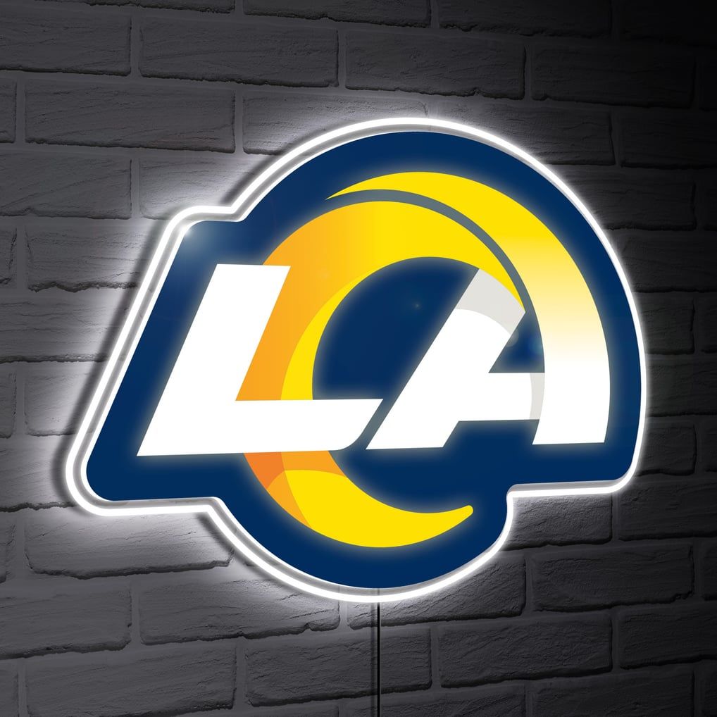 1018x1018 Los Angeles Rams LED Team Logo Shaped Lighted Wall Sign
