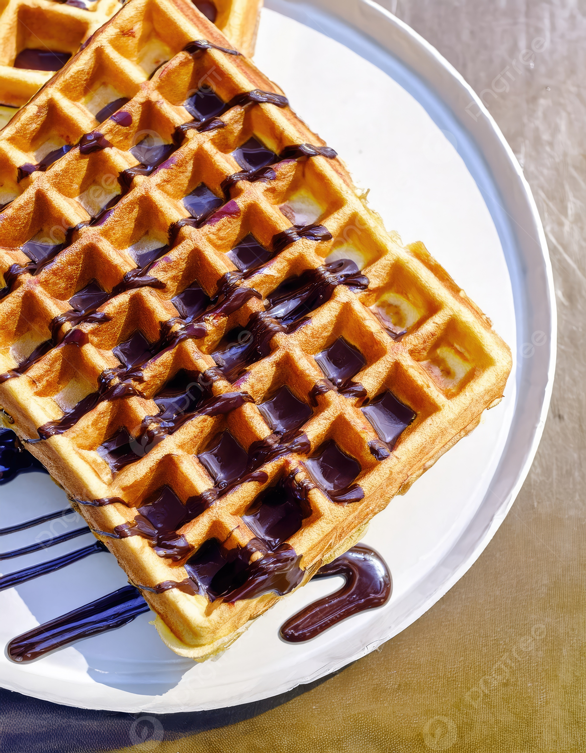 1200x1543 Sweet Waffle With Chocolate Background Wallpaper Image For Free Download