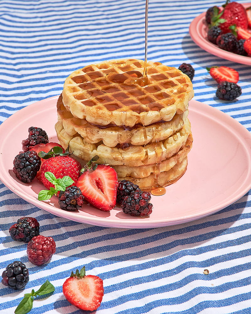 800x1000 Belgian waffle, waffle, berries, topping, dessert, HD wallpaper