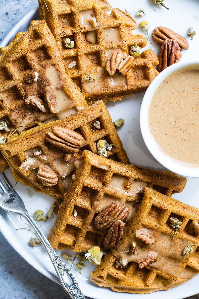 800x1200 Waffle with cream on white ceramic plate, HD phone wallpaper