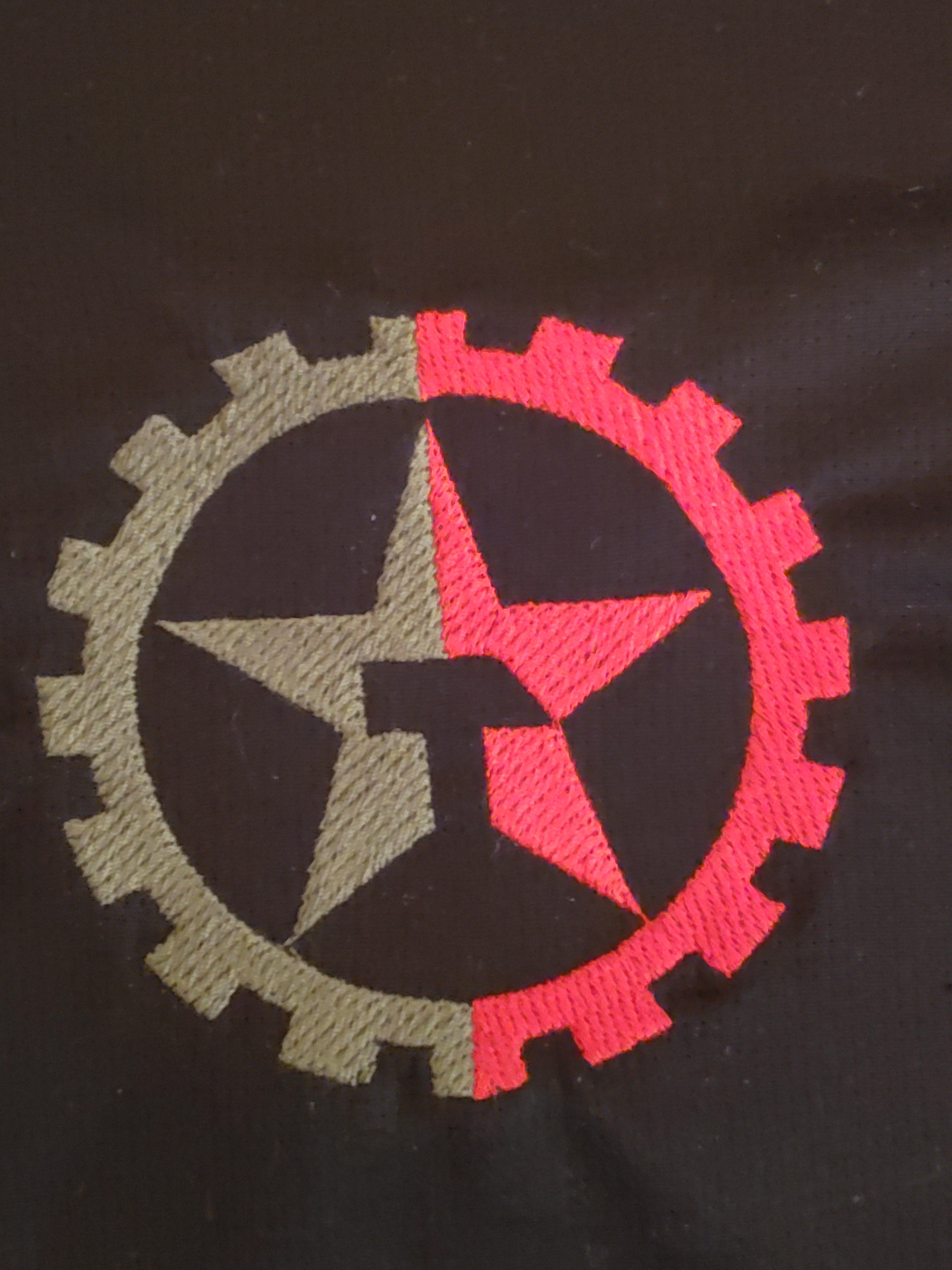 3024x4032 I did this embroidery Nitzer Ebb logo. It doesn't seem very good because it was embroidered on spandex. Here its the file .PES if you want to embroider it yourselves size is