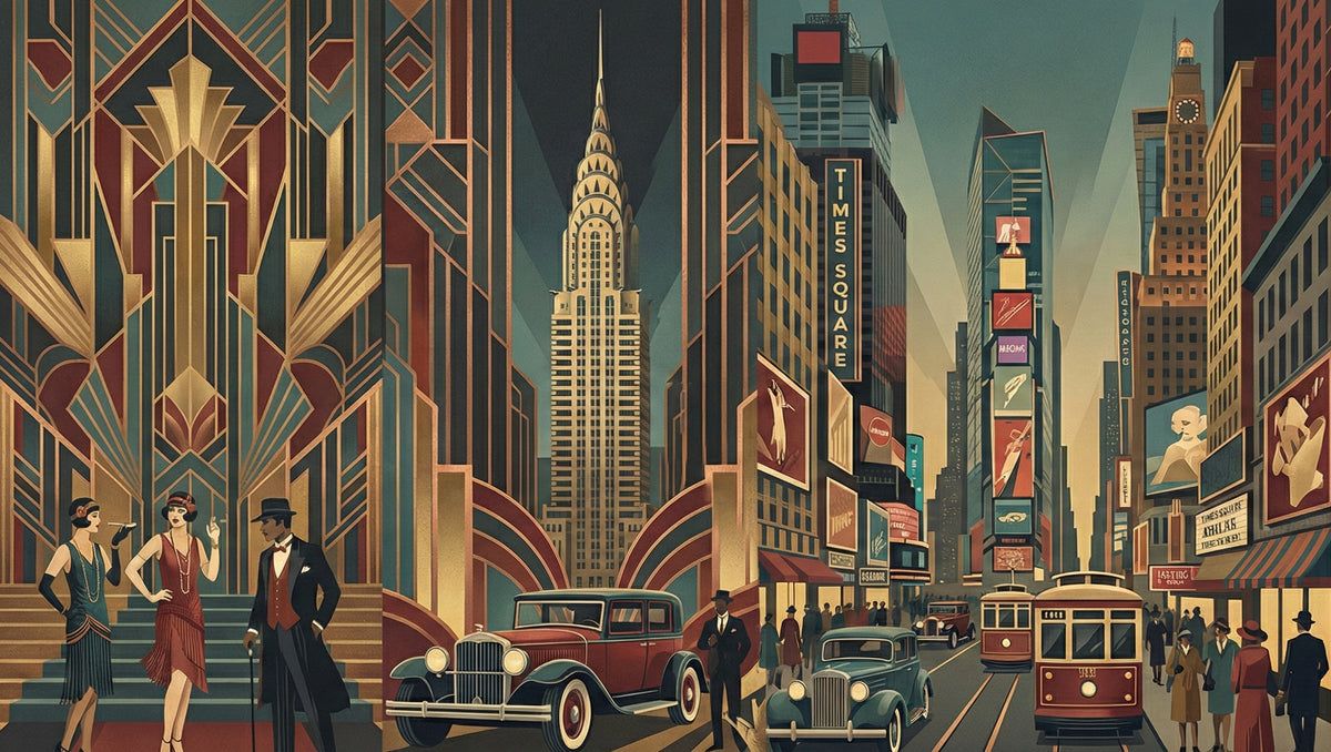 1200x678 Roaring Twenties Cityscape Mural Wallpaper