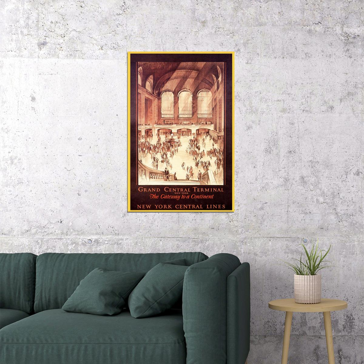 1200x1200 Poster Central Station 1920s Vintage Ny Railroad Travel Poster Wall Art Print Home Wall Decor