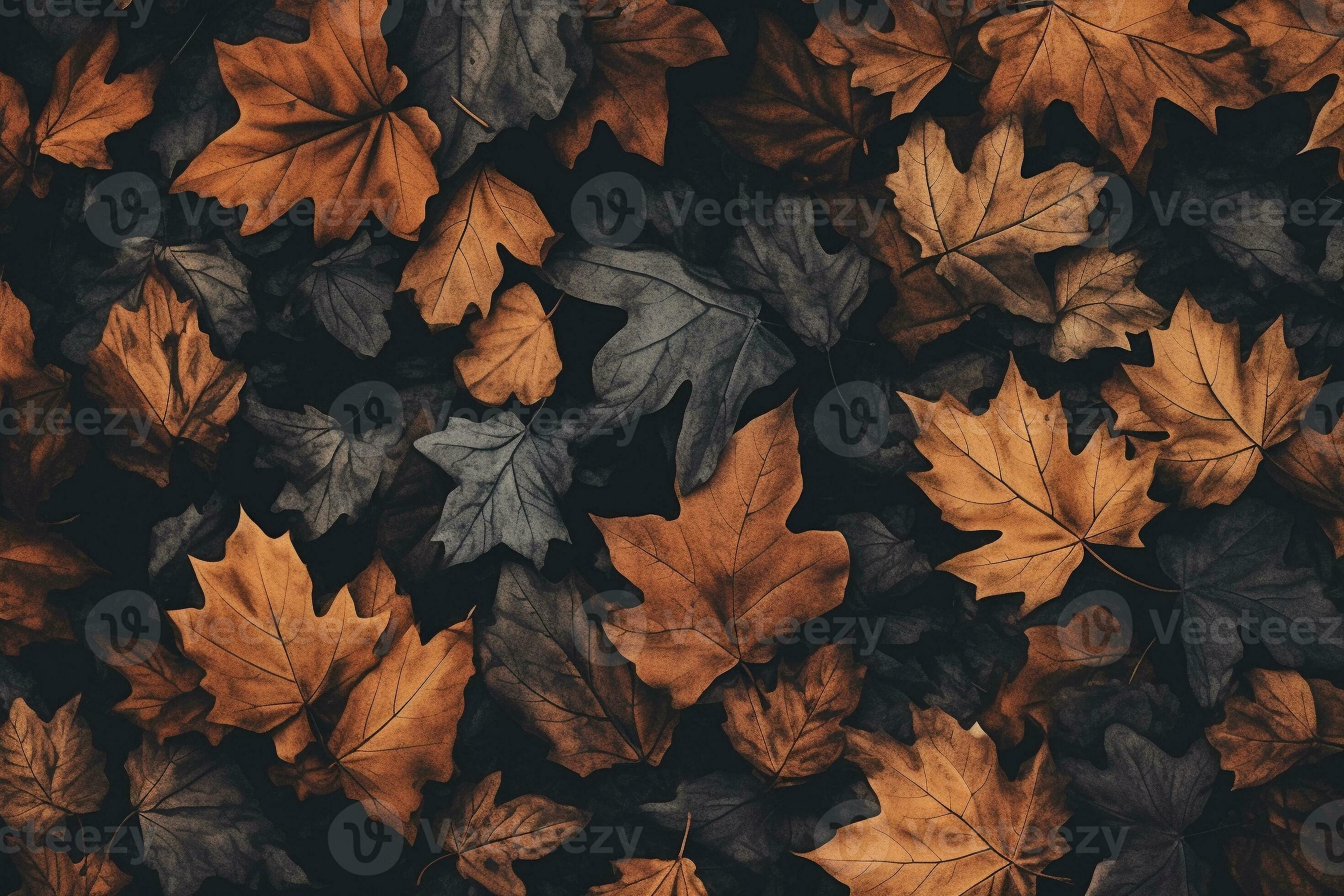 2940x1960 wallpaper autumn leaves in the style of dark brown and indigo