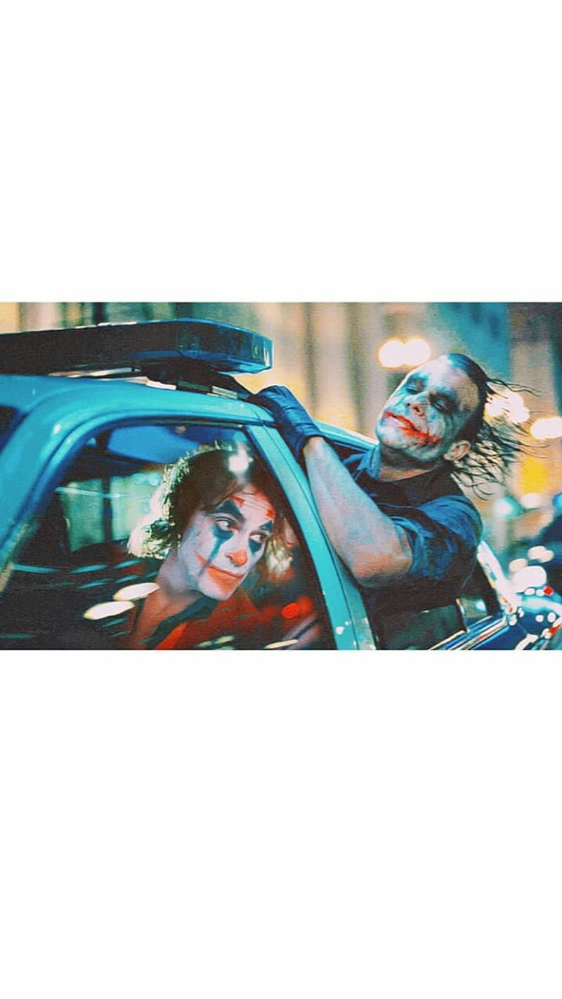 800x1422 Jokers in the police, car, el, guason, guasones, joaquin phoenix, joker, los, HD phone wallpaper