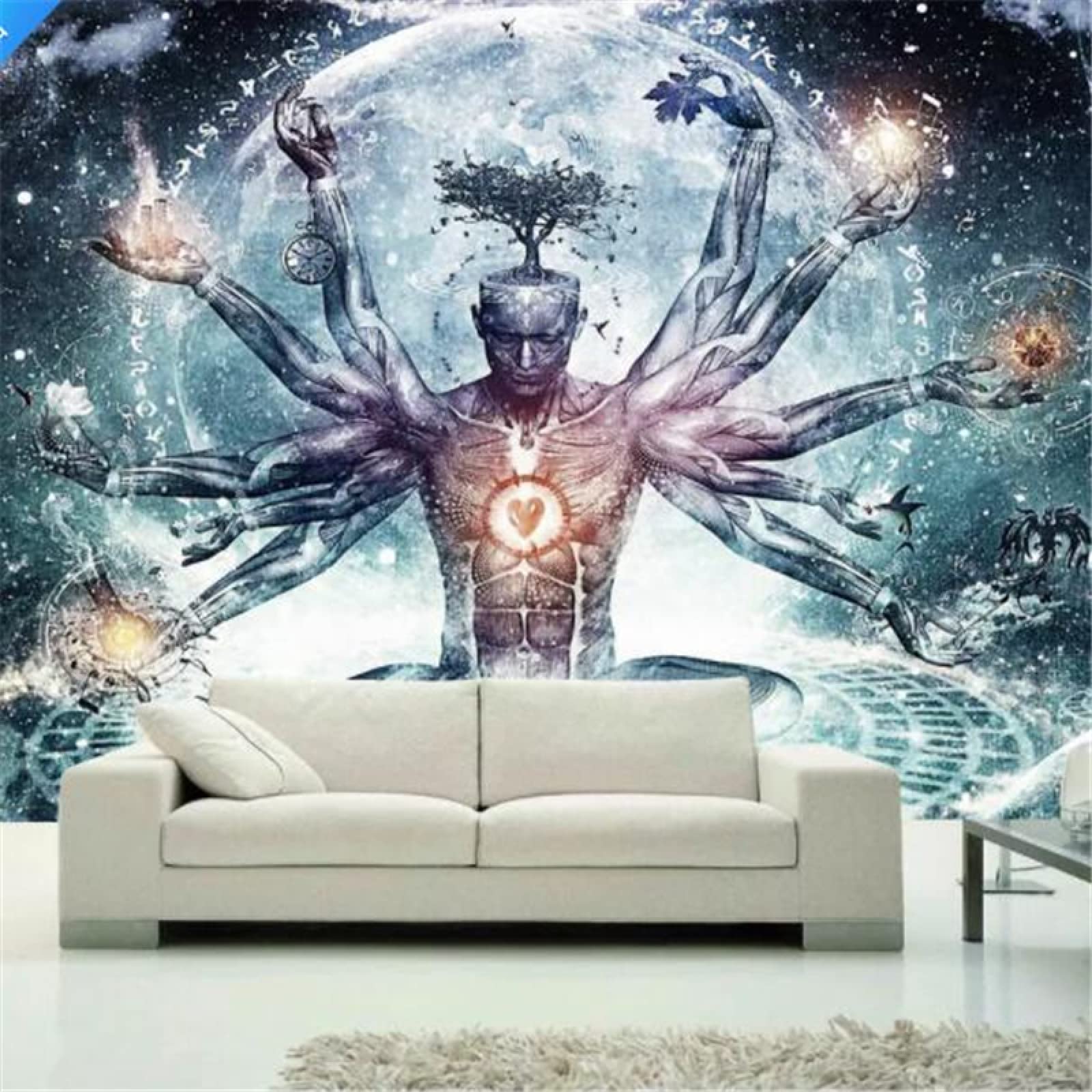 1600x1600 Custom Mural Wallpaper Yoga Future Science Fiction Abstractism For Living Room Home Decor 250Cm(W)×175Cm(H), Wallpaper