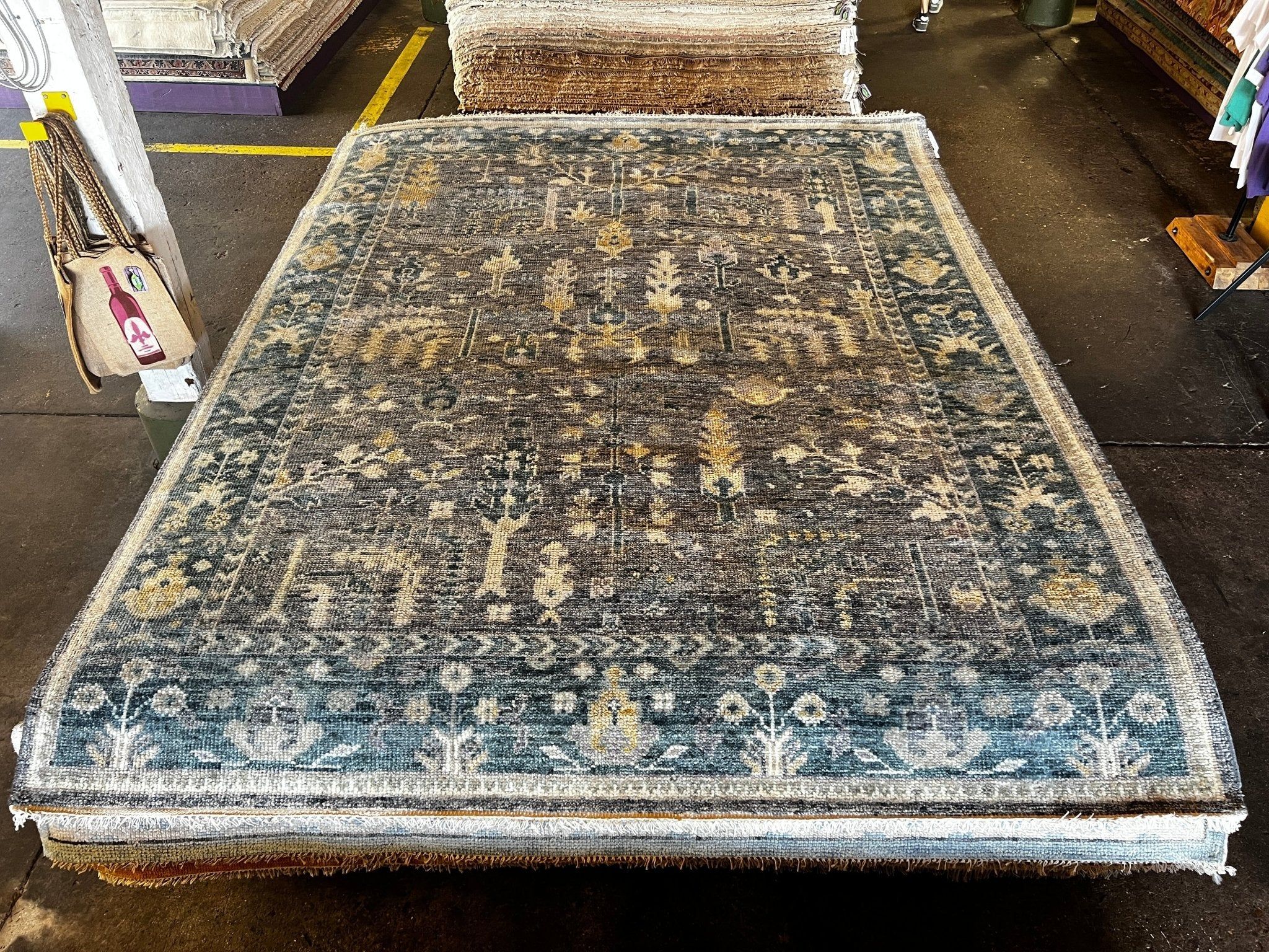 2048x1536 Parrish Cameron 8x10 Grey And Blue Hand Knotted Oushak Rug