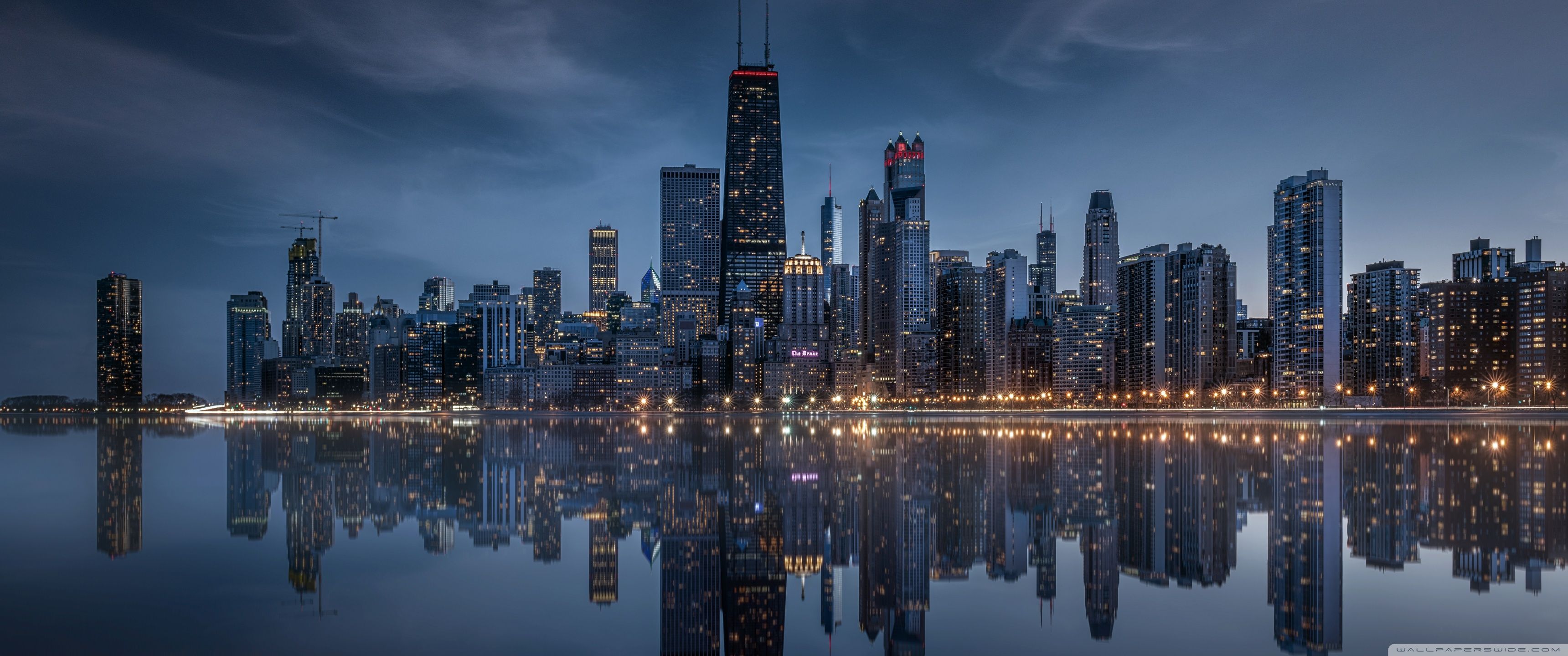 3440x1440 Cityscape Reflections at Twilight 4K UHD Wallpaper for UltraHD Desktop and TV : Widescreen and UltraWide Display : Dual Monitor : Smartphone and Tablet Devices
