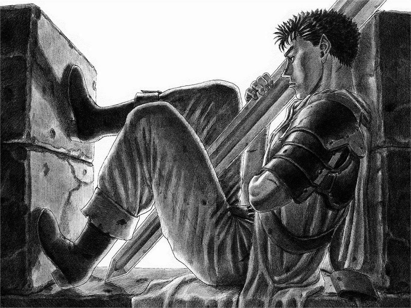 1366x1024 HD Wallpaper of Guts from Berserk. Anime Masterpiecex1024
