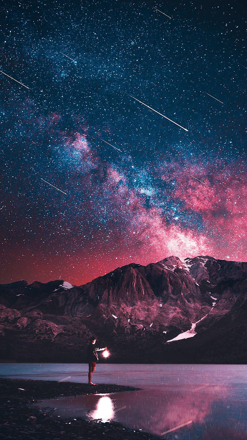 800x1422 A sky full of stars, mountain, night, star, HD phone wallpaper
