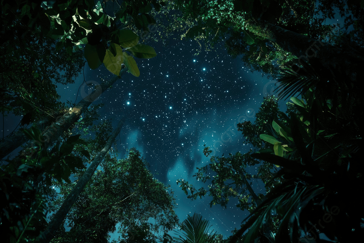 1200x800 A Forest At Night With Stars In The Sky, Forest, Night, Stars Background Image And Wallpaper for Free Download