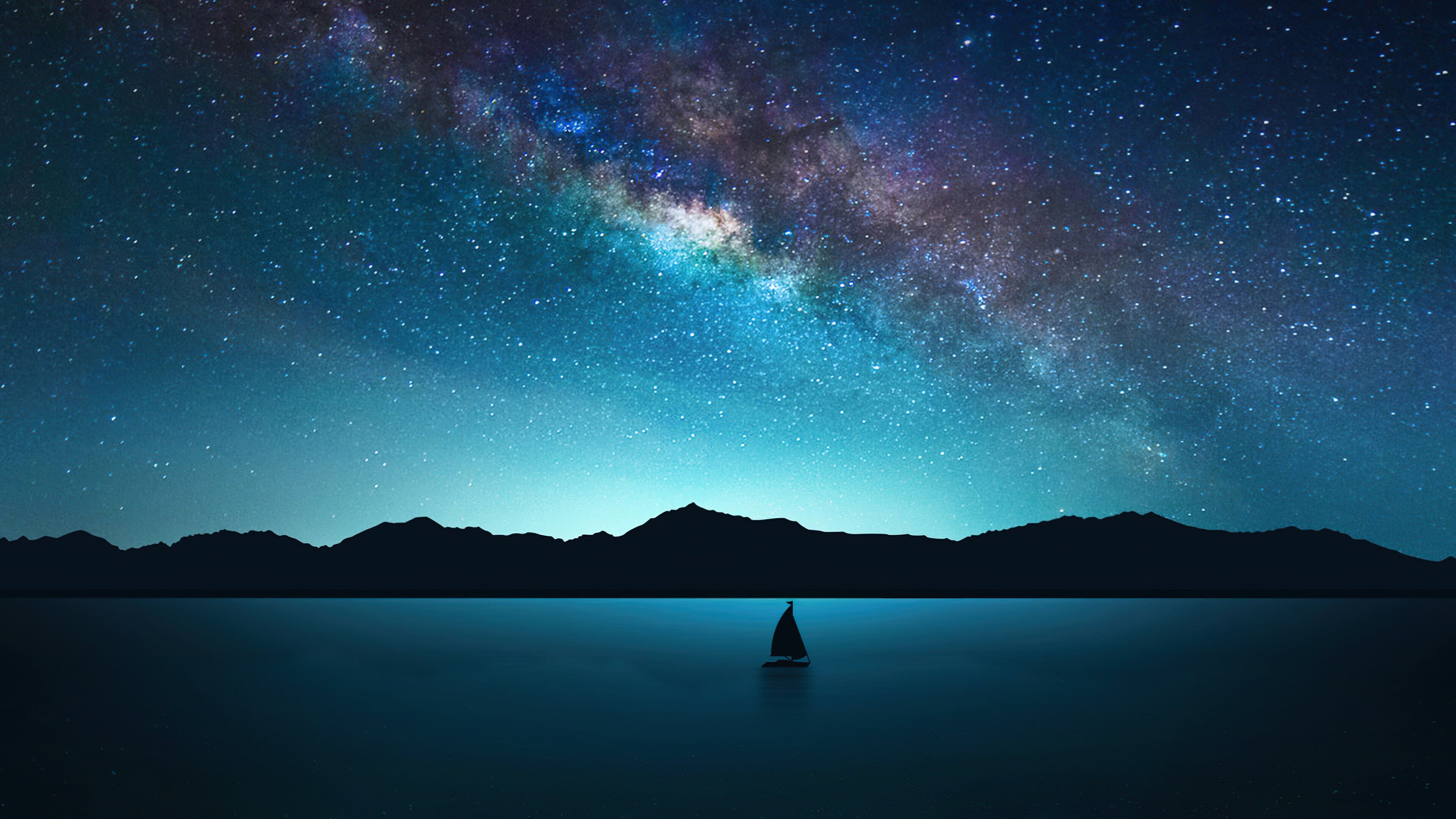 3840x2160 Night with stars Wallpaper 4K for Desktop