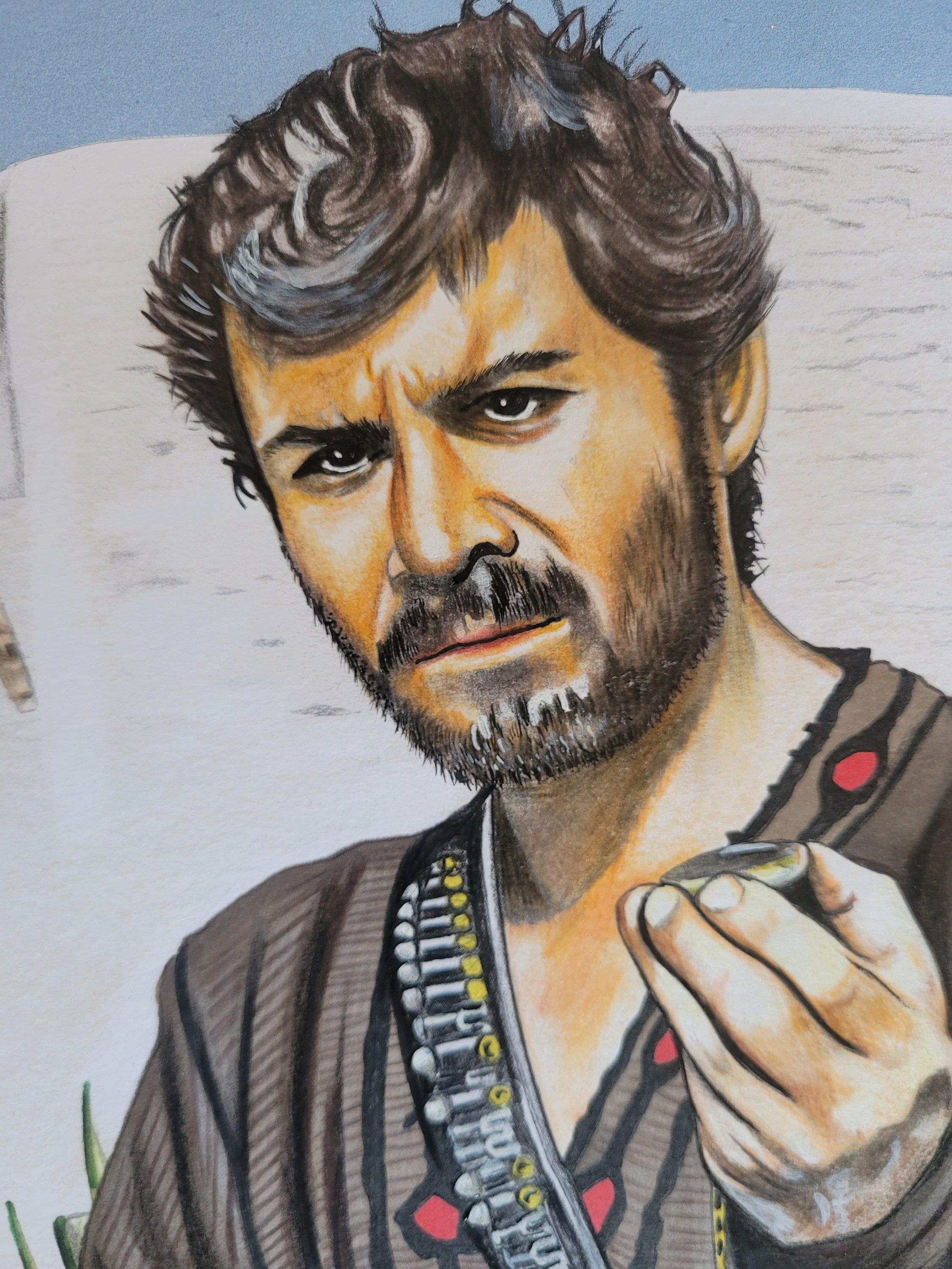 2250x3000 El Indio Maria Volonte Original Hand Drawn Artwork / for a Few Dollars More