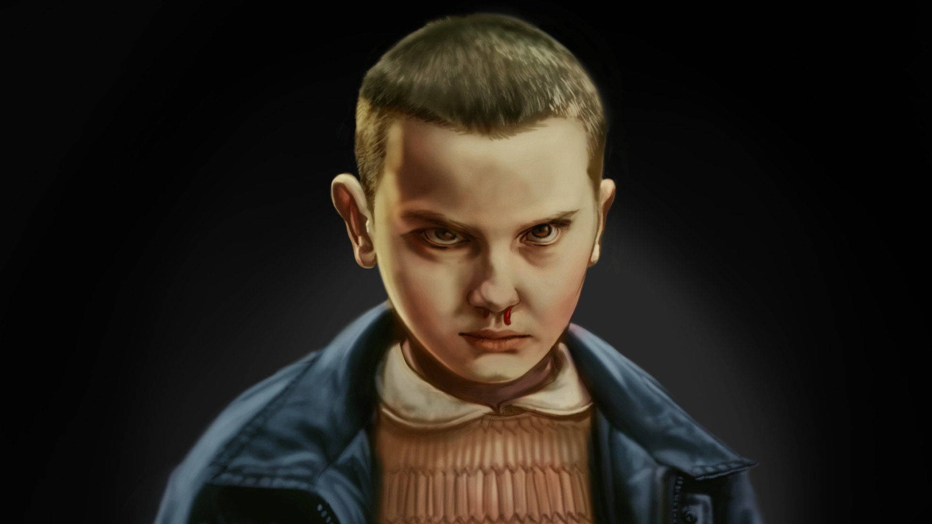 1920x1080 Download Millie Bobby Brown as Eleven in Stranger Things Wallpaper