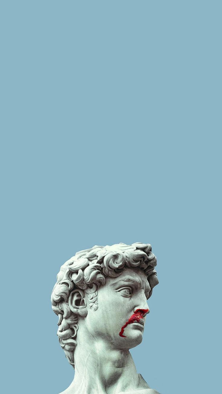 736x1308 David of Michelangelo with nose blood