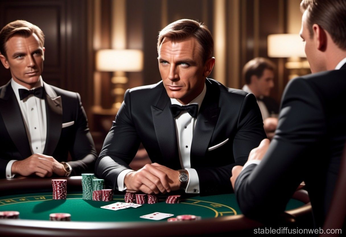 1216x832 James Bond's Poker Game. Stable Diffusion Online