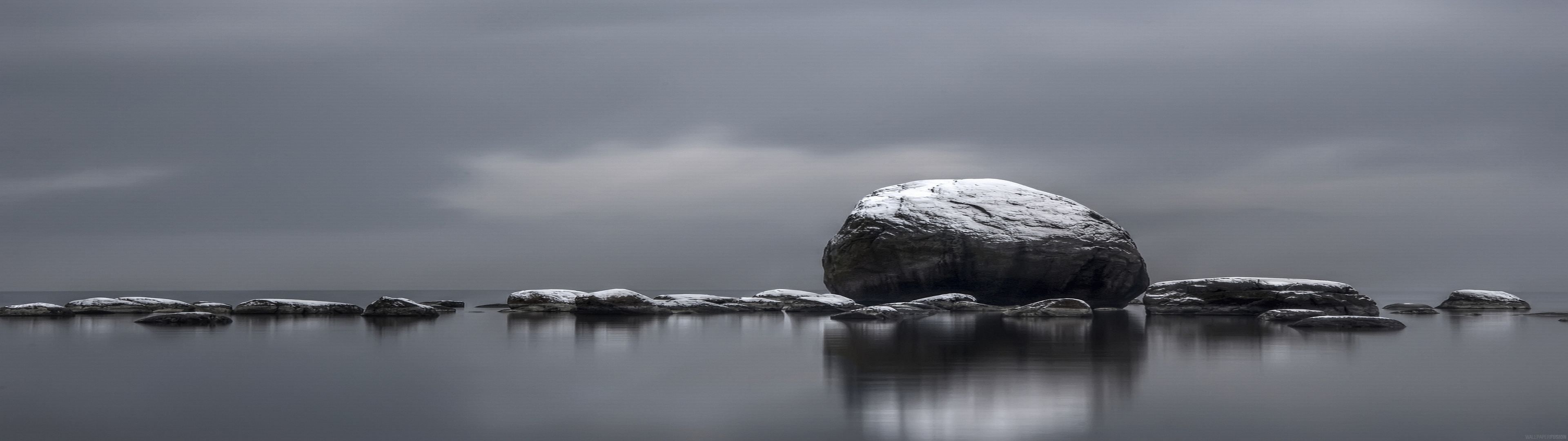 3840x1080 Rocks On Water • Image • WallpaperFusion By Binary Fortress Software
