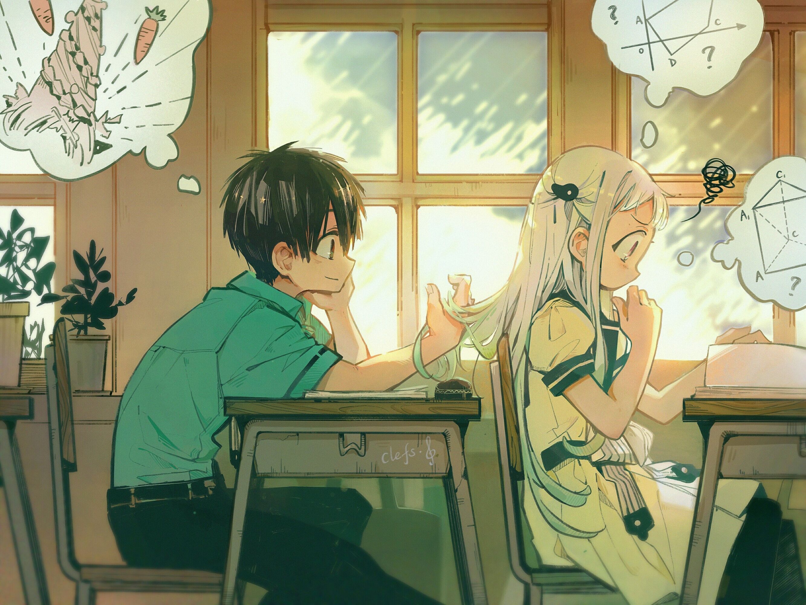 2666x2000 Hanako And Yashiro Wallpaper