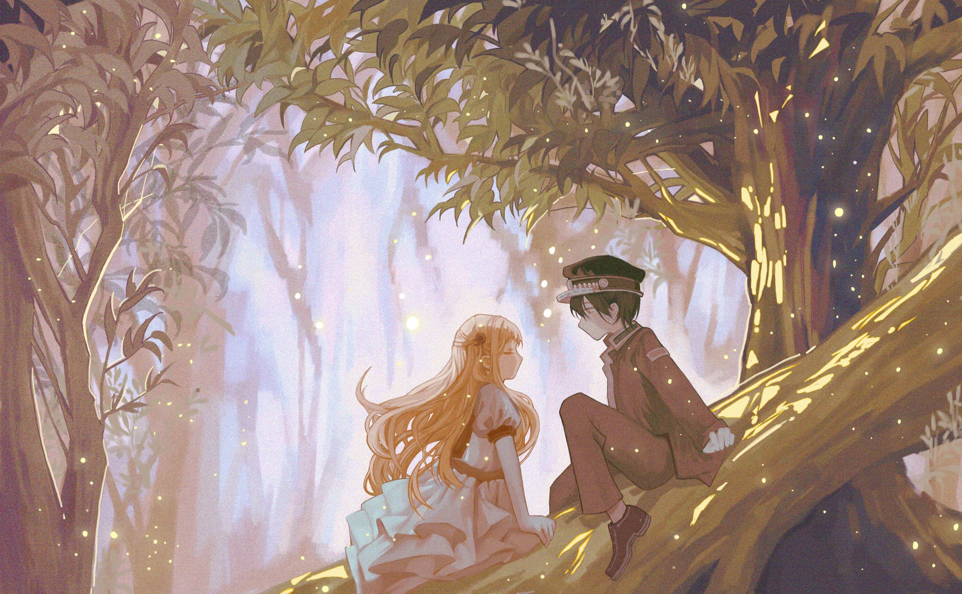 3240x2000 Download Haru and Yashiro bask in the moonlight Background