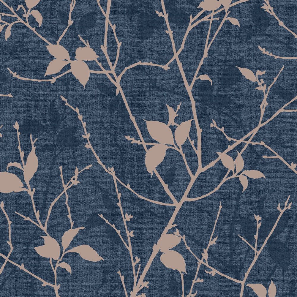 1000x1000 Belle Navy and Copper Wallpaper