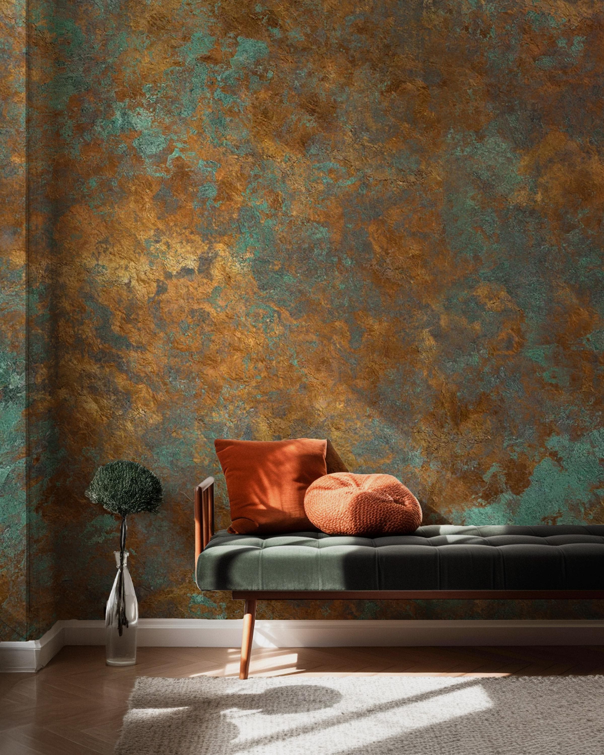 2399x3000 Rusty Copper Grunge Wallpaper: Peel and Stick Wall Decor