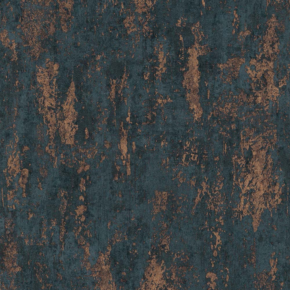 1000x1000 Erismann Industrial Texture Blue and Copper Wallpaper
