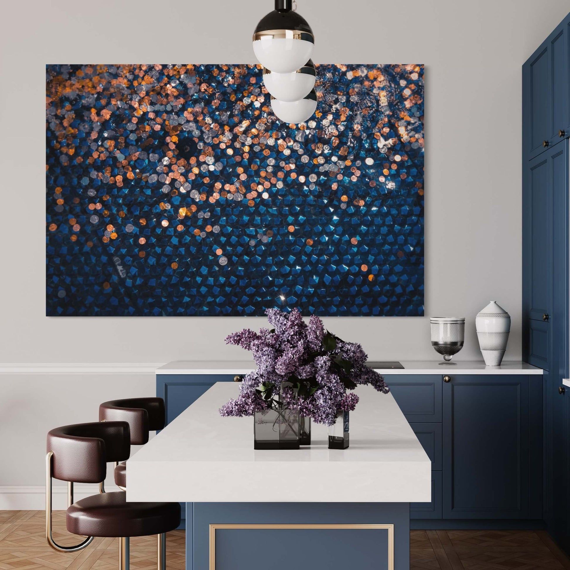 1946x1946 Navy and Copper Abstract Wall Art