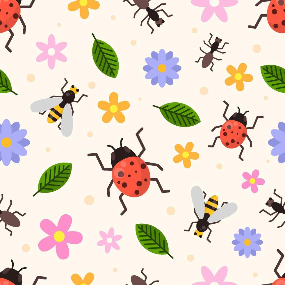 980x980 Seamless Pattern Bugs and Insects Background